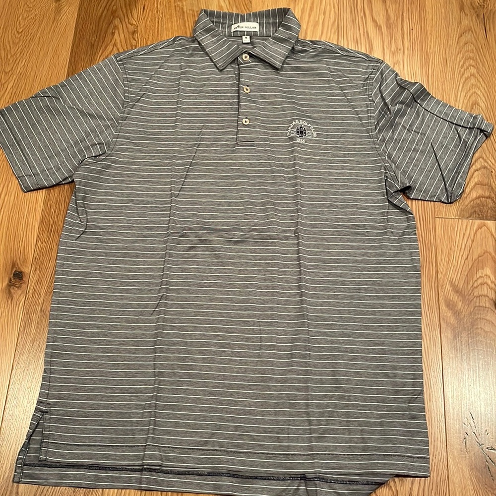 Peter Millar Dunbar Golf Club Size M Excellent Condition Grey with stripe.